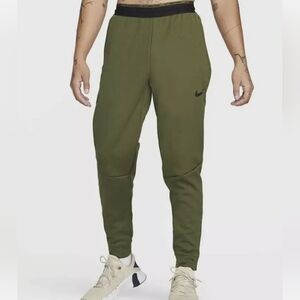 Nike Green Sweatpants with Tapered Leg and Elastic Cuffs